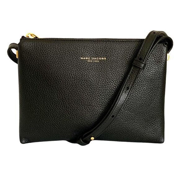 Marc Jacobs Handbags - Marc Jacobs Black Pebbled Leather Crossbody with Adjustable  Strap Small